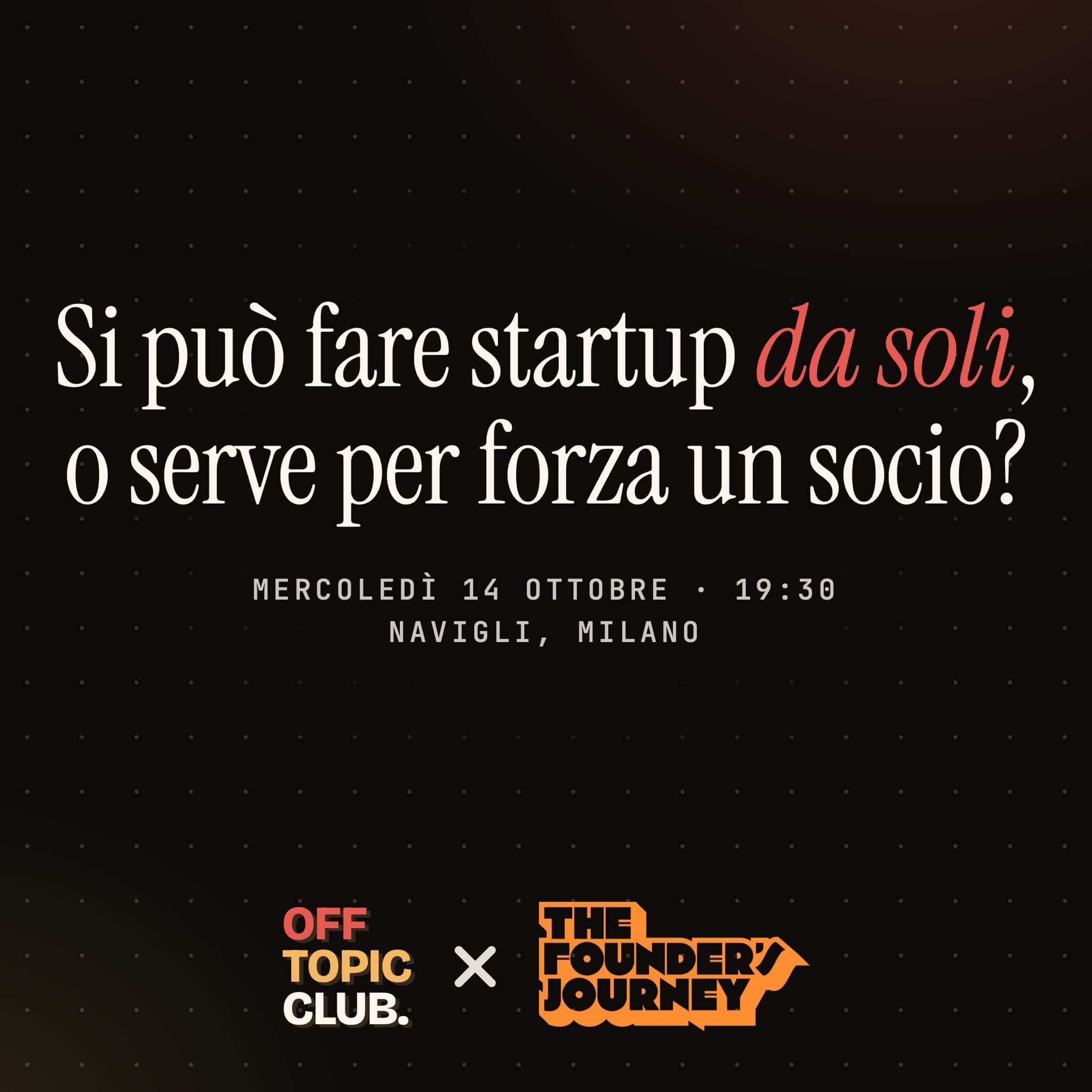 Si può fare startup da soli, o serve per forza un socio?